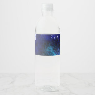 Ruimte-achtergrond met sterren waterfles etiket