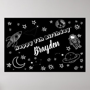 Ruimte achtergrond Ruimte Buiten deze wereld feest Poster