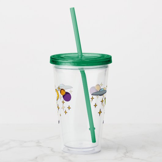 Ruimte-Alien met persoonlijke vingerafdruk Acryl Drinkbeker (Links)