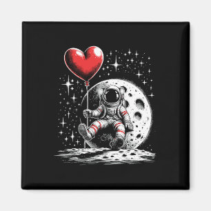 Ruimte Astronaut Hart Ballon Valentijnsdag Waarde Magneet