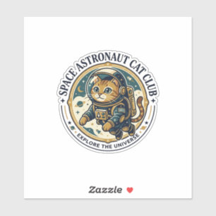 Ruimte Astronaut Kat Kat Vader Cadeau Idee - Ruimt Sticker