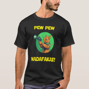 Ruimte Astronaut Pew Madafakas Abessijnse Kat T-shirt