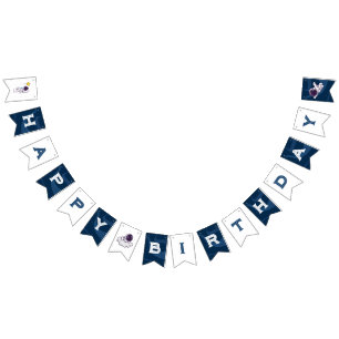 Ruimte Avontuur: Blauwe Astronaut Kids Verjaardags Vlaggetjes