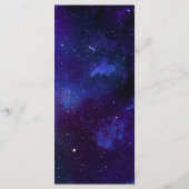 Ruimte bruiloft. Nachtsterren. Modern navy galaxy Menu (Achterkant)