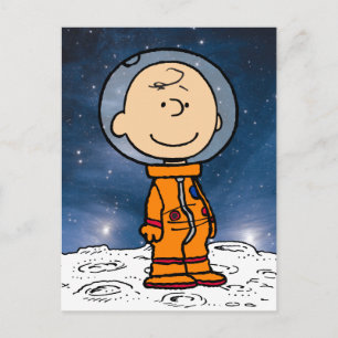 RUIMTE Charlie Brown Astronaut Briefkaart