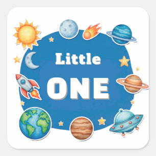 Ruimte Cirkel Clipart Set Vierkante Sticker