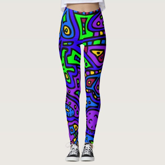 Ruimte Doodle #2 Leggings (Voorkant)