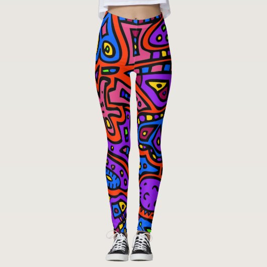 Ruimte Doodle #3 Leggings (Voorkant)