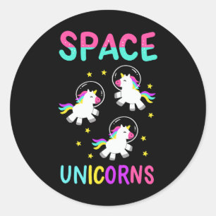 Ruimte Eenhoorn I Leuke Eenhoorn I Meisje Eenhoorn Ronde Sticker