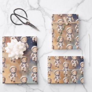 Ruimte eerste reis rond de zon verjaardag wikkelen inpakpapier vel