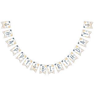 Ruimte eerste reis rond de zon verjaardagsfeestje vlaggetjes