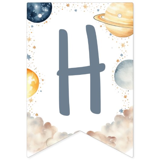 Ruimte eerste reis rond de zon verjaardagsfeestje vlaggetjes (Tweede vlag)