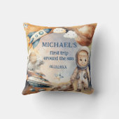 Ruimte eerste reis rond de zon verjaardagskussen kussen (Achterkant)