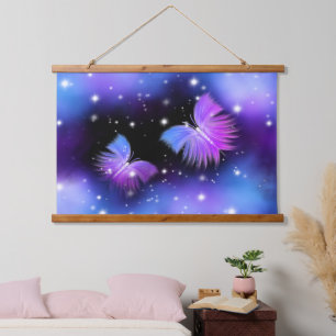 Ruimte Fantasy Vlinders Kosmisch Hangend Wandkleed