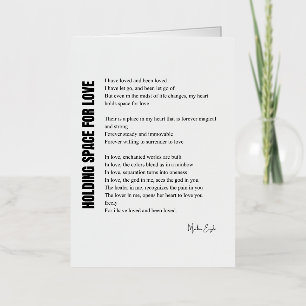 Ruimte houden voor liefdesgedicht folie wenskaart