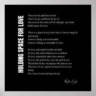 Ruimte houden voor liefdesgedicht muurkunst poster