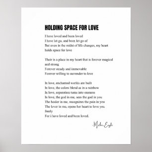 Ruimte houden voor liefdesgedicht muurkunst poster