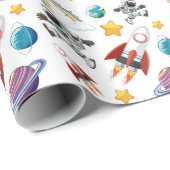 Ruimte Inpakpapier, Astronaut Cadeauverpakking Cadeaupapier (Rol Hoek)