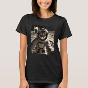 Ruimte KAT Astronaut Kat Selfie Maanlanding Grappi T-shirt