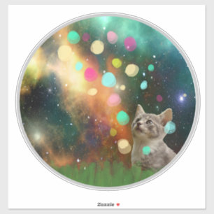 Ruimte Kat in Achtertuin Vinyl Sticker
