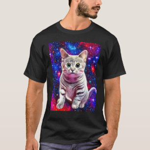 Ruimte Kat Kitty Kitten In Kat Stijl T-shirt
