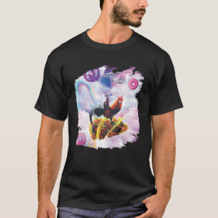 Ruimte Kat Riding Kip Eenhoorn Taco & Donut T-shirt