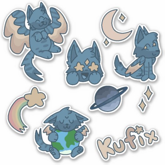 Ruimte kat stickers (Voorkant)