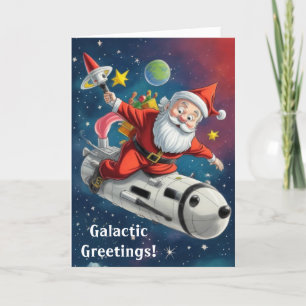 Ruimte Kerstman  Feestdagen Kaart