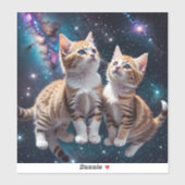 Ruimte Kittens in de Melkweg Sticker (Vel)