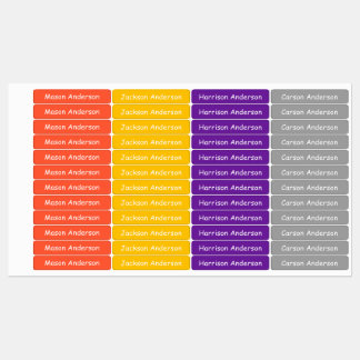 Ruimte kleuren naamlabels voor kinderen waterdicht labels