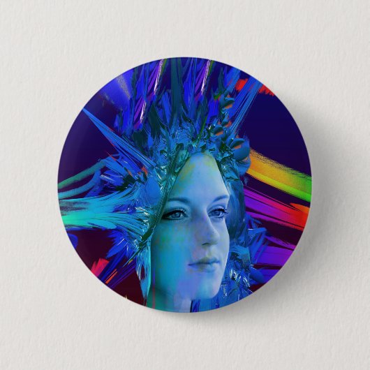 Ruimte Kristal Ronde Button 5,7 Cm (Voorkant)