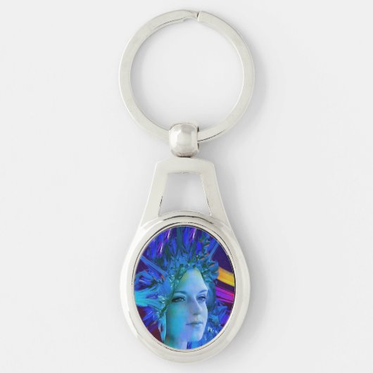 Ruimte Kristal Sleutelhanger (Voorkant)