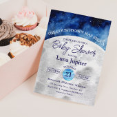 Ruimte Maan en Sterren Aftellen Baby Shower Kaart