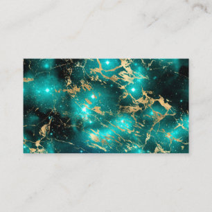 Ruimte Marmer Zwart Groen Sterrennacht Goud Visitekaartje