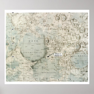 RUIMTE: MOON MAP, 1972 POSTER