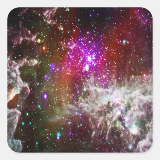 Ruimte - Pacman Nebula Vierkante Sticker (Voorkant)