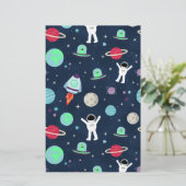 Ruimte Patroon illustratie Briefpapier (Staand voorkant)