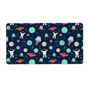 Ruimte Patroon illustratie Etiket