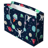 Ruimte Patroon illustratie Groot Cadeauzakje (Achterkant Gekanteld)