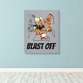 RUIMTE | Pinda's in de ruimte Canvas Afdruk (Insitu (Houten vloer))