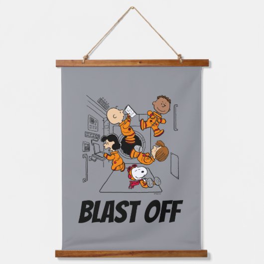 RUIMTE | Pinda's in de ruimte Hangend Wandkleed (Voorkant)