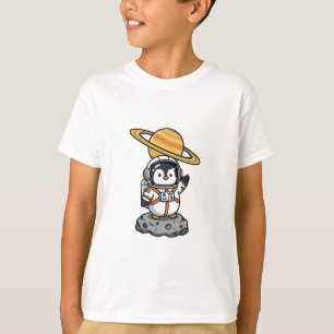 Ruimte Pinguïn Astronaut Saturnus Kinderen T-shirt