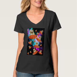 Ruimte Pizza Kat Astronaut Kitten Sarcasme Voedsel T-shirt