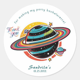 Ruimte Planeet Verjaardagsfeestje Klassieke Ronde  Sticker