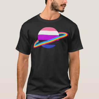 Ruimte Planeten Regenboog Lgbt Lesbienne Homo Bise T-shirt