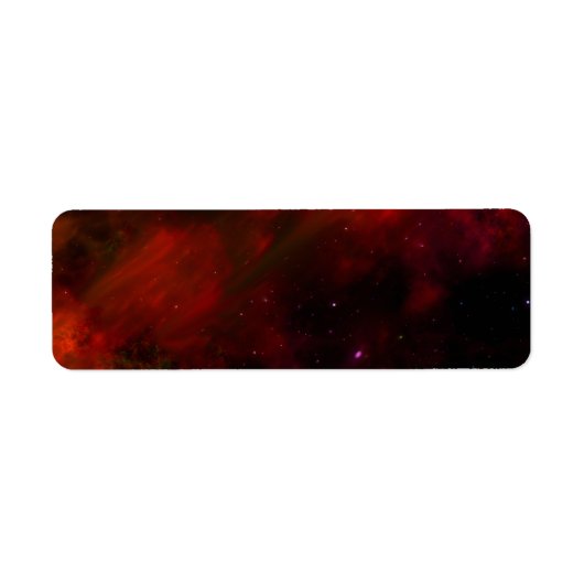 RUIMTE RED GALAXY STARS FUTURISTISCH RED BLACKGR ETIKET (Voorkant)
