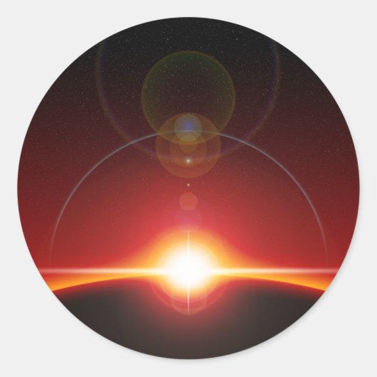 Ruimte Ronde Sticker (Voorkant)