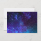 Ruimte rvp. Nachtsterren. Marine moderne bruiloft RSVP Kaartje (Achterkant)