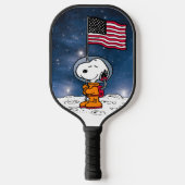 RUIMTE | Snoopy met vlagastronaut Pickleball Paddle (Voorkant)