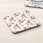 RUIMTE | Snoopy Space Suit White Pattern Bier Onderzetter (Linkerzijde)